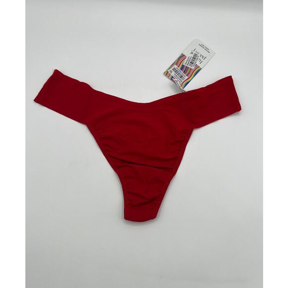 HANKY PANKY SIZE LARGE BREATHE SOFT NATURAL RISE THONG CHERRY RED NWT - Picture 3 of 10